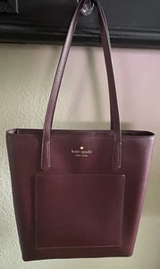 Kate Spade New York Large Shoulder Crossbody Top Handle Purse, Cherry/Burgundy - Picture 1 of 20