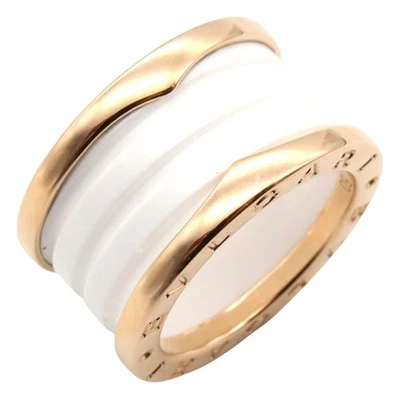 Anel de cerâmica Bvlgari B-Zero1 4 bandas K18pg feminino branco tamanho único - Imagem 1 de 4