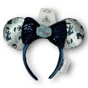 2025 Disney Parks Epcot United Kingdom Mary Poppins Ears Headband Bow Sequin New - Picture 1 of 12