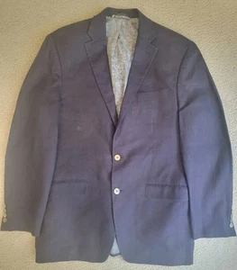 Lauren Ralph Lauren Tuta Giacca Uomo 40L Blu 100% Lino Cappotto Sportivo Blazer Lavoro - Foto 1 di 14