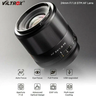 Viltrox 24mm F1.8 Auto Focus Full Frame Wide Angle Lens for Sony E FE A9 A7R2 IV - Image 1 of 4