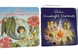 May Gibbs Snugglepot & Cuddlepie X 2 Baby Board Books - Good Morning & Goodnight - Picture 1 of 9