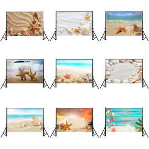 5x3ft 7x5ft Sea Beach Starfish Shell Photography Background Decor Backdrop Cloth