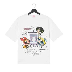 NEW BRACCIALINI accessories POWERPUFF GIRLS T-shirt White - PPGTOP02-LG - Picture 1 of 2