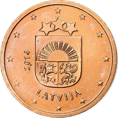 [#1288001] Latvia, 2 Euro Cent, BU, 2014, Karlsruhe, Copper Plated Steel, MS - Image 1 of 2