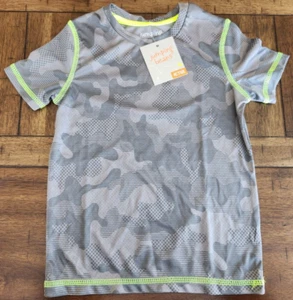 Active Camo Shirt Jumping Beans Boys Gray Camouflage 4 Green Neon Grey Tee NEW - Picture 1 of 5