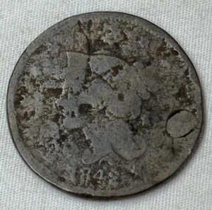 Centavo grande cabello trenzado 1842 - Imagen 1 de 2