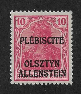 Germany Allenstein-Olsztyn 1920, 10pf, Scott # 2, VF MNH**OG, Stock Image ! - Picture 1 of 1