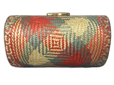 Новый ручной работы Minaudière застежки сплетенный натуральное волокно ладони Buntal африканский Raffia - Изображение 1 из 4