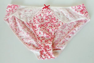 Gorgeous Soft Pink Floral n Lace Brief Knickers Low Rise Panties 20 W 38" - Imagen 1 de 13