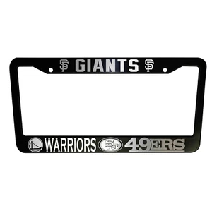Set of 2 - San Francisco Giants, 49ers, Warriors Black Car License Plate Frames - Picture 1 of 10