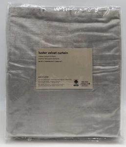 West Elm Luster Velvet Drape Curtain (2) ~ 48 x 84 ~ Platinum Gray - Picture 1 of 2