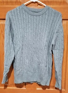CHEROKEE Boys L (12-14) Gray Pullover Long Sleeve Cable Knit Sweater EUC - Picture 1 of 4