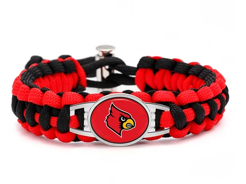 Louisville Cardinals Paracord Adjustable Bracelet, Gift for Her Mom Him Dad Cover