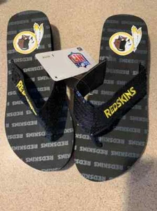 Washington Redskins NFL Sequined Flip Flops, Size XSmall W 5-6, M 3-4, NWT - Picture 1 of 10