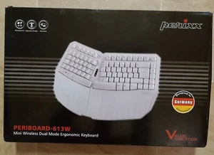 Perixx PERIBOARD-613W Mini Wireless Dual Mode Ergonomic Keyboard. Free Shipping - Picture 1 of 10