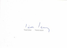 Finland Veikko Vennamo 1913-97 genuine autograph signed 4"x6" card