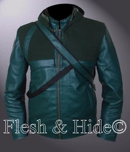 Kid's Stephen Amell Oliver Queen Green Arrow Jacket, Quiver & Removable Hood - Picture 1 of 26