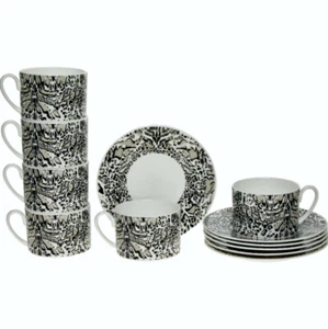 Juego de 6 tazas y platillos ROBERTO CAVALLI Heritage Jaguar Print - Imagen 1 de 2