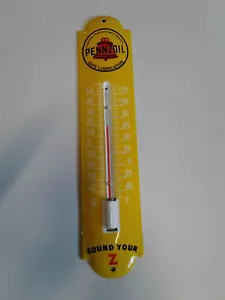 CLASSIC 12 INCH PORCELAIN PENZOIL WALL THERMOMETER - Picture 1 of 1