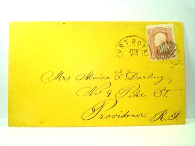 Civil War PORT ROYAL SC Fancy LEAF Cancel Cover SCARCE! - Image 1 of 2