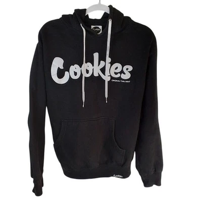 Sudadera con capucha negra Cookies SF con logotipo blanco para hombre ropa de calle pequeña Foto 1 de 4