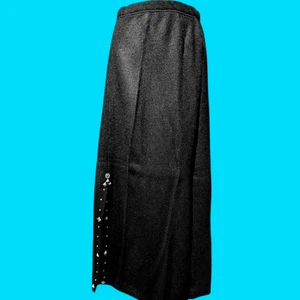 VTG 90s WESTERN STUDDED SLIT SKIRT bedazzled boho sweater knit maxi fits XS-L 4E - Picture 1 of 8
