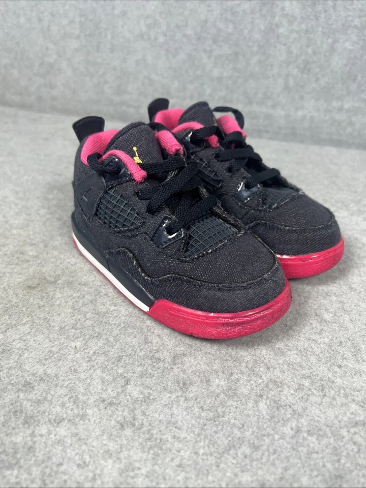 Nike Air Jordan 4 Retro GT Bebé Niña Talla 8C Azul Marino Denim Azul Y Rosa 705345-408 Foto 1 de 4