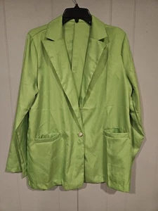 Giacca blazer donna leggero verde lime singolo bottone taglia XXL misto cotone - Foto 1 di 6