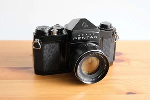 Pentax Rare Black S1a Film Camera & 55mm f/2 Lens - Picture 1 of 8