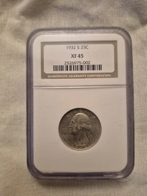 1932-S Washington Quarter  NGC XF 45 - KEY DATE - Image 1 of 2