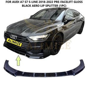Für AUDI A7 S7 S-LINE C8 2018 - 2022 FRONTSTOßSTANGE AERO LIPPE SPLITTER GLANZ SCHWARZ - Bild 1 von 8