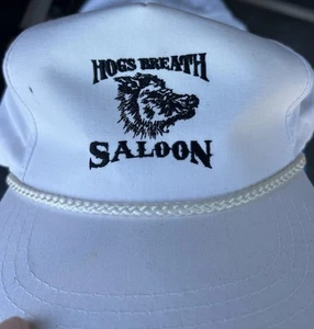 Vintage Hog’s Breath Saloon Hat White Rope Yupoong SnapBack Logo Cap Baseball - Picture 1 of 8