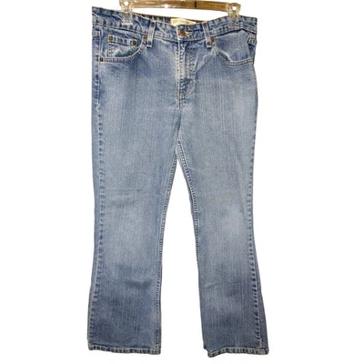 Pantalones de mezclilla Levi Strauss Signature elásticos tiro bajo corte bootcut para mujer talla 10 cortos Foto 1 de 4