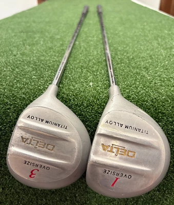 Delta Titanium Alloy 1 Wood and 3 Wood Golf Wood Set Right Handed - Ships Fast! - Image 1 of 4