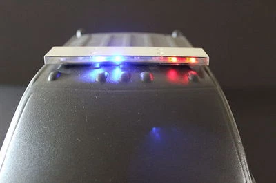 RC 1/10 Scale Police LED Light Bar Metal Red and Blue with Amber  - Image 1 of 3