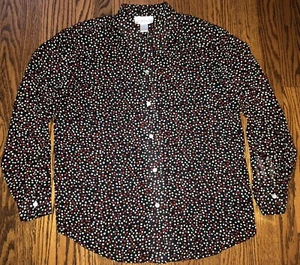 Womens Jordan Long Sleeve Button up Blouse & Camisole Black Red White Tan Size M - Bild 1 von 9
