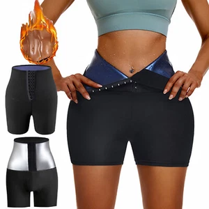 Sauna Sweat Shapewear Shorts Pant Thigh Workout Suit High Waist Thermo Fitness - Picture 1 of 13
