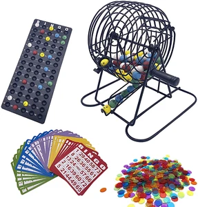 Deluxe Bingo Game Set-6 Inch Metal Cage, Master Board,75 Colored Balls, 50 Bingo - Picture 1 of 12
