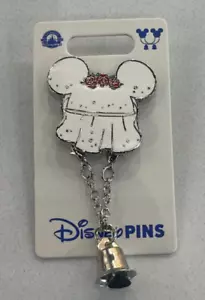 Disney Parks Mickey Mouse Wedding Love Bride Hat Bell Magnet Pin New with Card - Picture 1 of 3