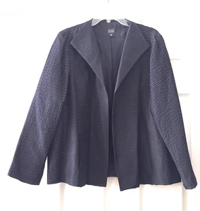 Blazer Eileen Fisher 100 % seda acanalado manga larga frente abierto talla L - Imagen 1 de 19