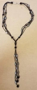 Sterling Silver 925 Necklace 59 Grams 18" Long Abalone, pearl, & Stones - Picture 1 of 3