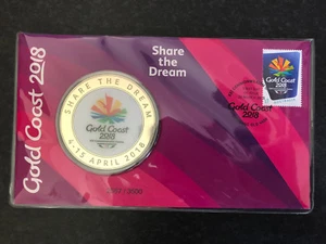 New Mint Sealed Commonwealth Games XXI 2018 Medallion Cover Limited to 3,500 - Imagen 1 de 3