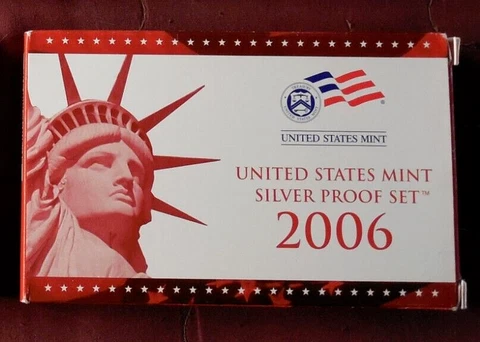 2006 U.S. Mint 90% Silver Proof Set with State Quarters, Box and CoA Cover