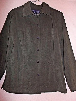 NORTON PETITES STUDIO Saddle Brown Long Sleeve Button Front Jacket - Size 6P - Image 1 of 4
