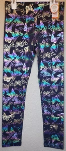Wonder Nation Girl's Tough Cotton Slate Grey Butterfly Legging Size L 10-12 Plus - Picture 1 of 6