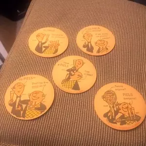 1957 Piels Bros. Harry & Burt Beer Coasters Set of 5 - Picture 1 of 1