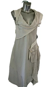 luxueuse robe ivoire viscose coton HIGH USE ex girbaud size 38 fr USA 27 NEUVE - Picture 1 of 7