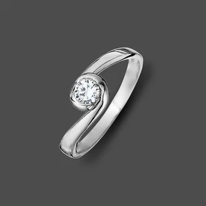 Damen Verlobungsring Solitär Antrags Ring Weißgold Gold 333 mit weißen Zirkonia - Bild 1 von 1