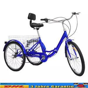 24 Zoll Dreirad Erwachsene Senioren 7-speed Dreirad Faltbares Dreirad Mit Korb - Bild 1 von 12
